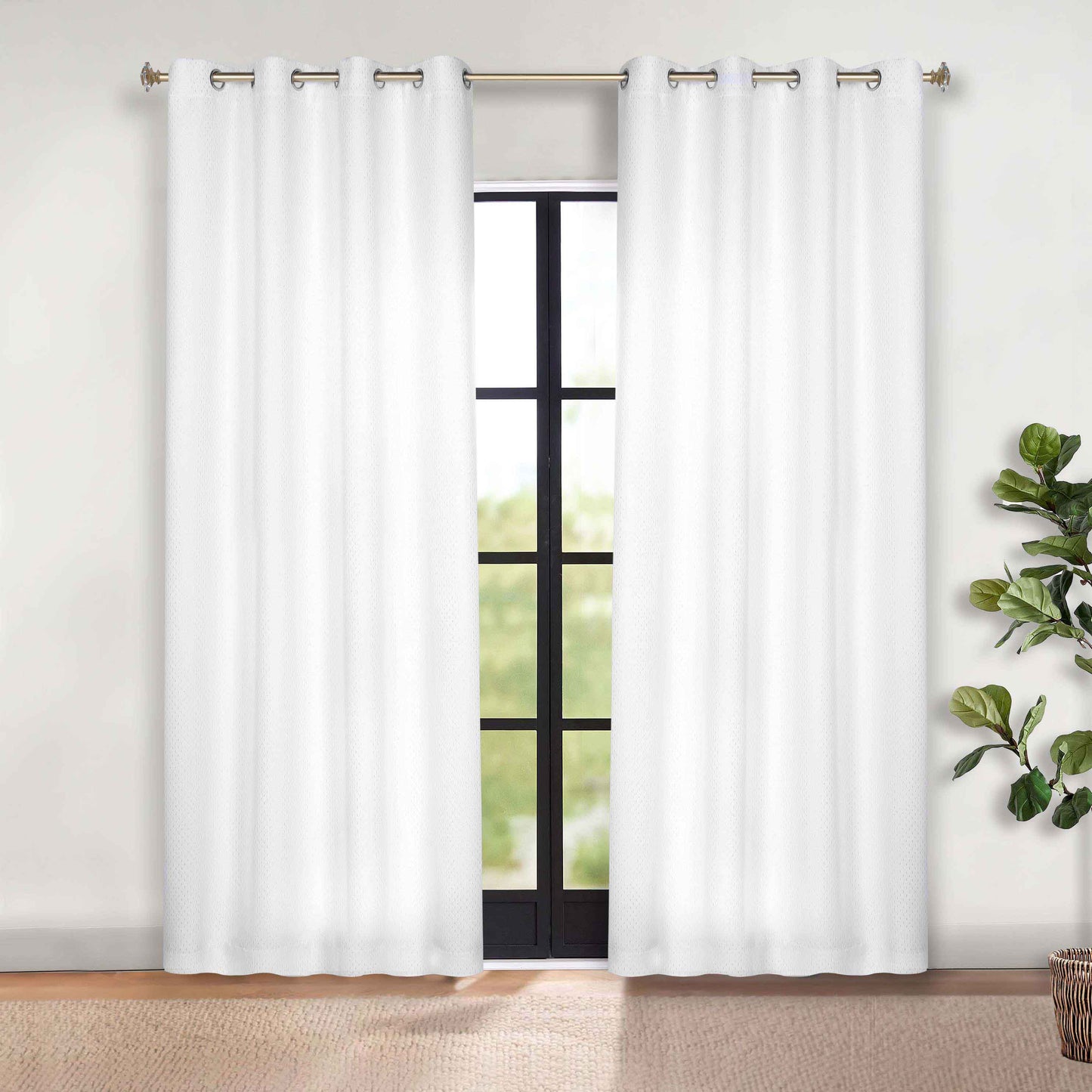 Modern Shimmer Washable Room Darkening Blackout Curtains. Set of 2