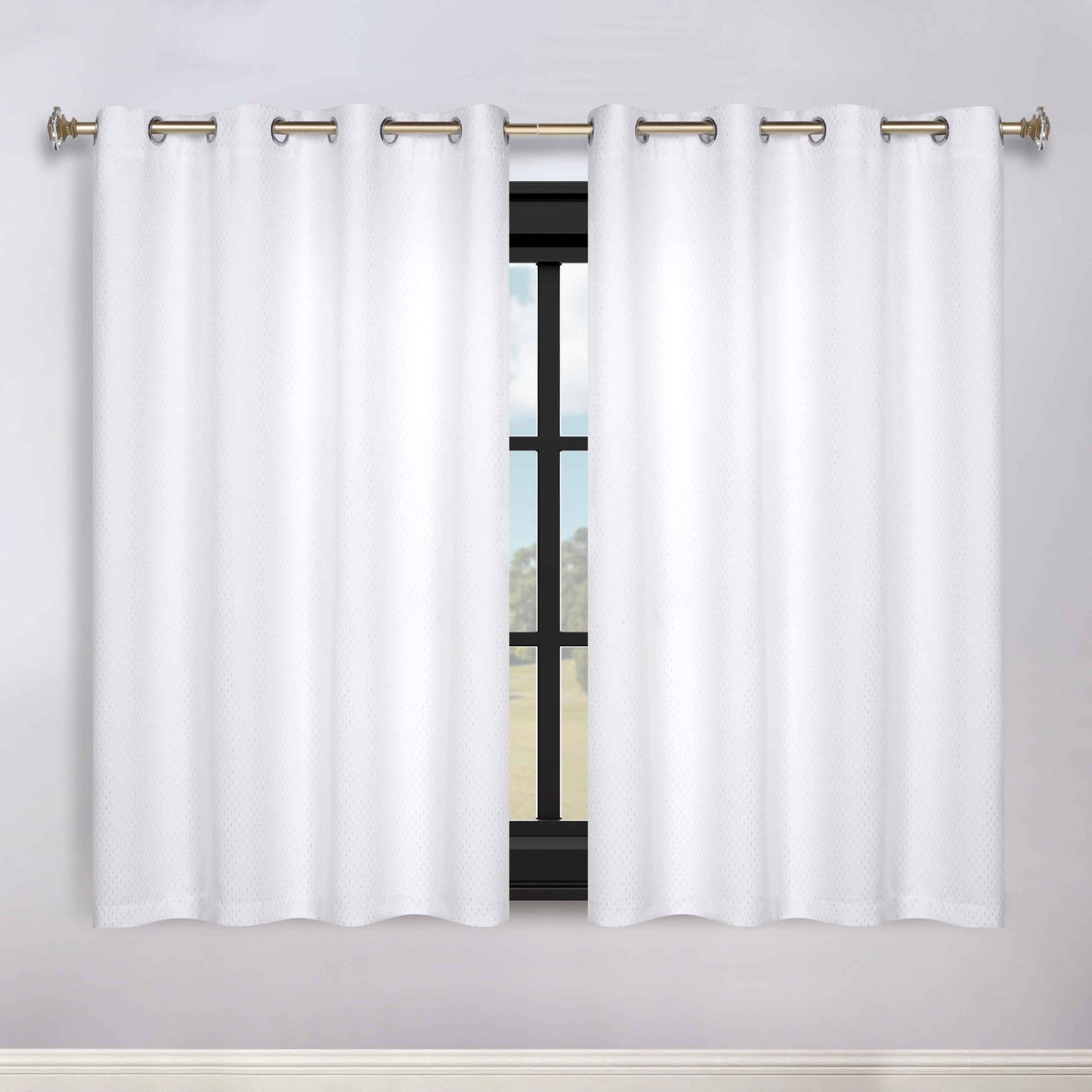 Modern Shimmer Washable Room Darkening Blackout Curtains. Set of 2