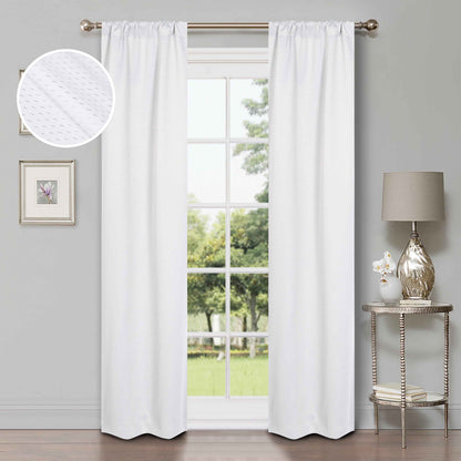 Modern Shimmer Washable Room Darkening Blackout Curtains. Set of 2