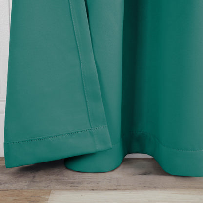 Solid Machine Washable Room Darkening Blackout Curtains. Set of 2