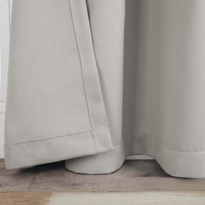 Solid Machine Washable Room Darkening Blackout Curtains. Set of 2