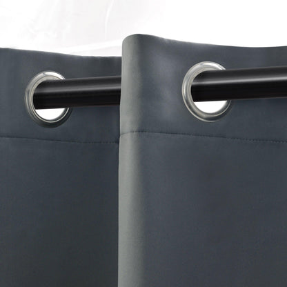 Solid Machine Washable Room Darkening Blackout Curtains. Set of 2