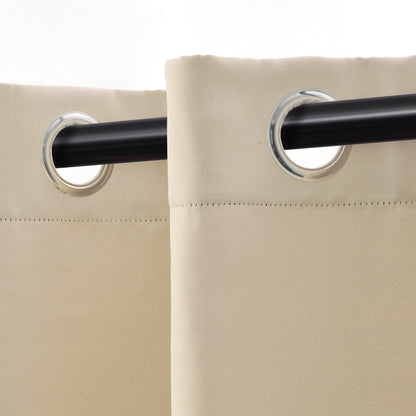 Solid Machine Washable Room Darkening Blackout Curtains. Set of 2
