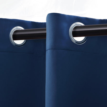 Solid Machine Washable Room Darkening Blackout Curtains. Set of 2