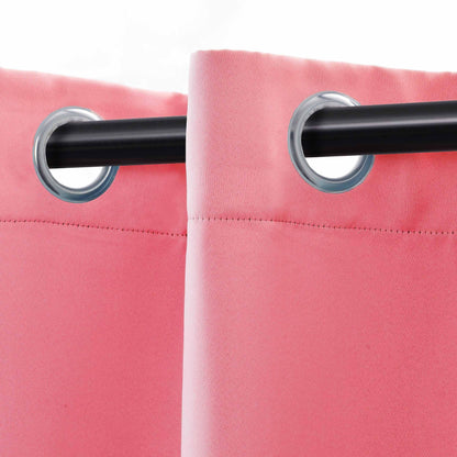 Solid Machine Washable Room Darkening Blackout Curtains. Set of 2