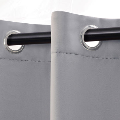 Solid Machine Washable Room Darkening Blackout Curtains. Set of 2