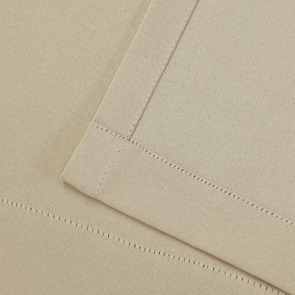 Solid Machine Washable Room Darkening Blackout Curtains. Set of 2