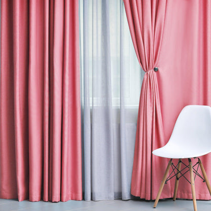 Solid Machine Washable Room Darkening Blackout Curtains. Set of 2