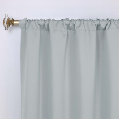 Solid Room Darkening Rod Pocket Blackout Curtain Panels. Set of 2