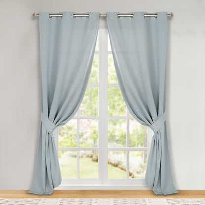Classic Modern Solid Room Darkening Blackout Curtain Panels. Set of 2