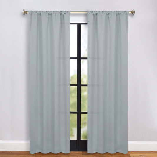Solid Room Darkening Rod Pocket Blackout Curtain Panels. Set of 2