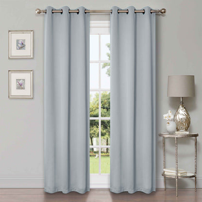 Classic Modern Solid Room Darkening Blackout Curtain Panels. Set of 2