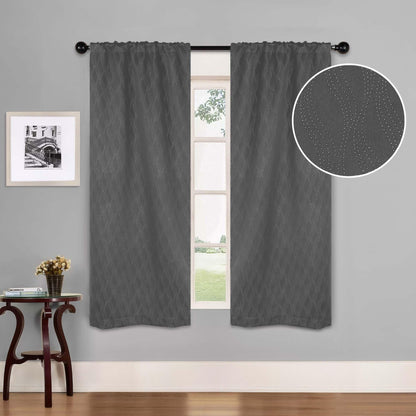 Zuri Textured Waves Room Darkening Blackout Curtains. Set of 2