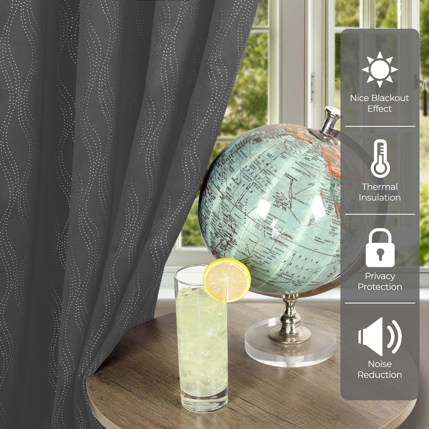 Zuri Textured Waves Room Darkening Blackout Curtains. Set of 2
