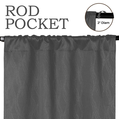 Zuri Textured Waves Room Darkening Blackout Curtains. Set of 2