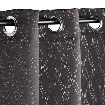 Zuri Textured Waves Room Darkening Blackout Curtains. Set of 2