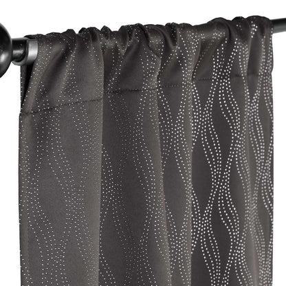 Zuri Textured Waves Room Darkening Blackout Curtains. Set of 2