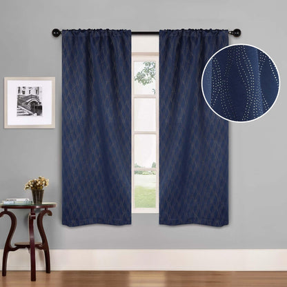 Zuri Textured Waves Room Darkening Blackout Curtains. Set of 2