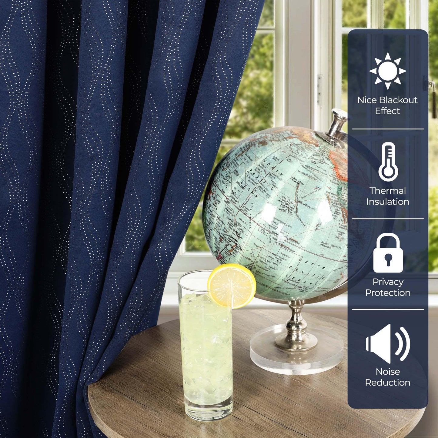 Zuri Textured Waves Room Darkening Blackout Curtains. Set of 2
