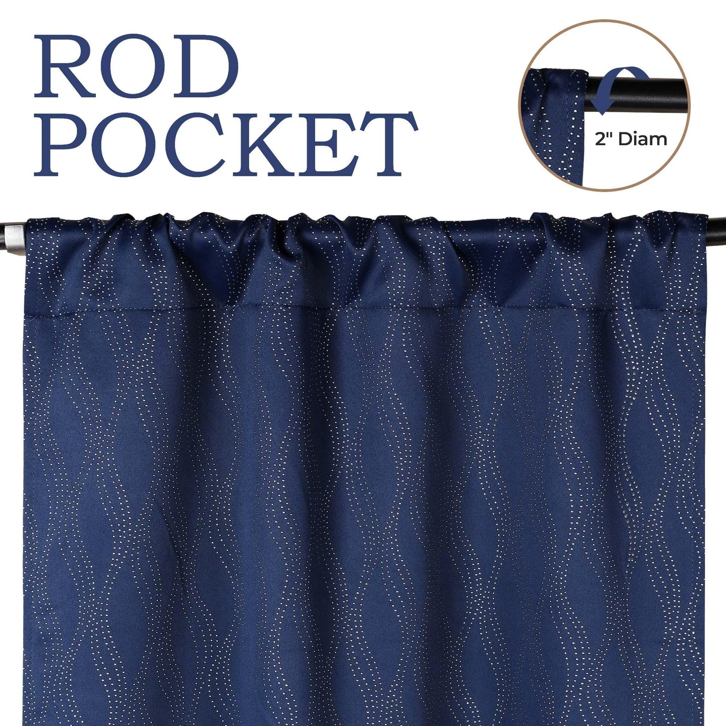 Zuri Textured Waves Room Darkening Blackout Curtains. Set of 2
