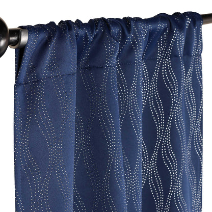 Zuri Textured Waves Room Darkening Blackout Curtains. Set of 2