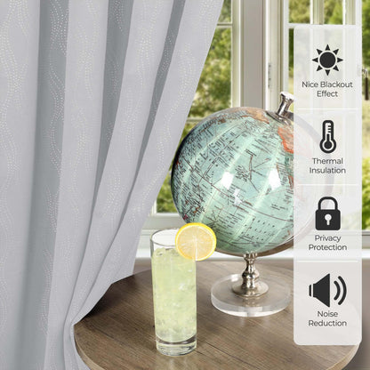 Zuri Textured Waves Room Darkening Blackout Curtains. Set of 2