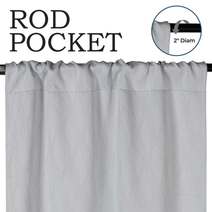 Zuri Textured Waves Room Darkening Blackout Curtains. Set of 2