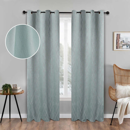 Zuri Textured Waves Room Darkening Blackout Curtains. Set of 2