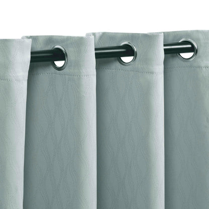 Zuri Textured Waves Room Darkening Blackout Curtains. Set of 2