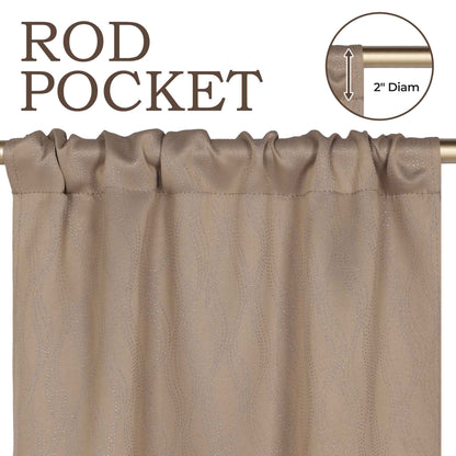 Zuri Textured Waves Room Darkening Blackout Curtains. Set of 2