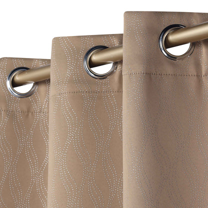 Zuri Textured Waves Room Darkening Blackout Curtains. Set of 2