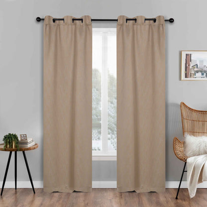 Zuri Textured Waves Room Darkening Blackout Curtains. Set of 2