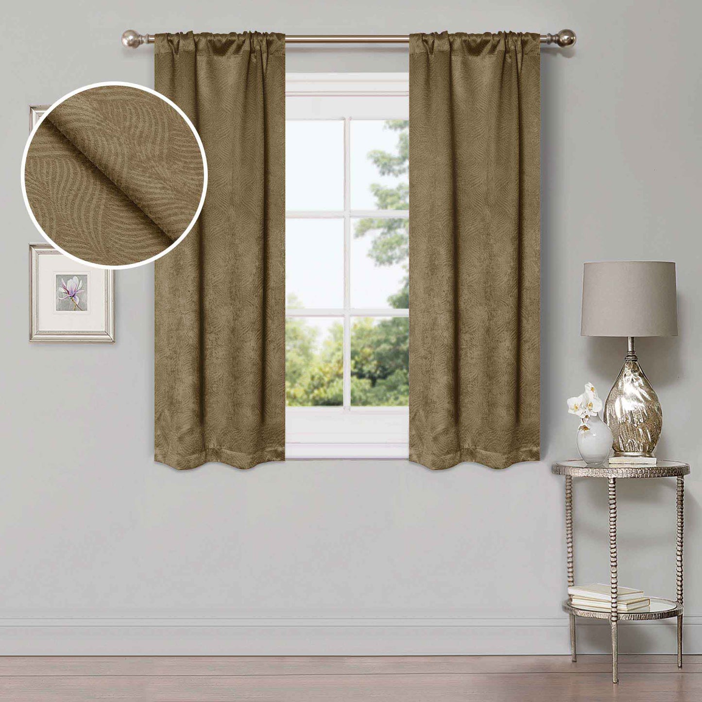 Waverly Geometric Washable Room Darkening Blackout Curtains. Set of 2