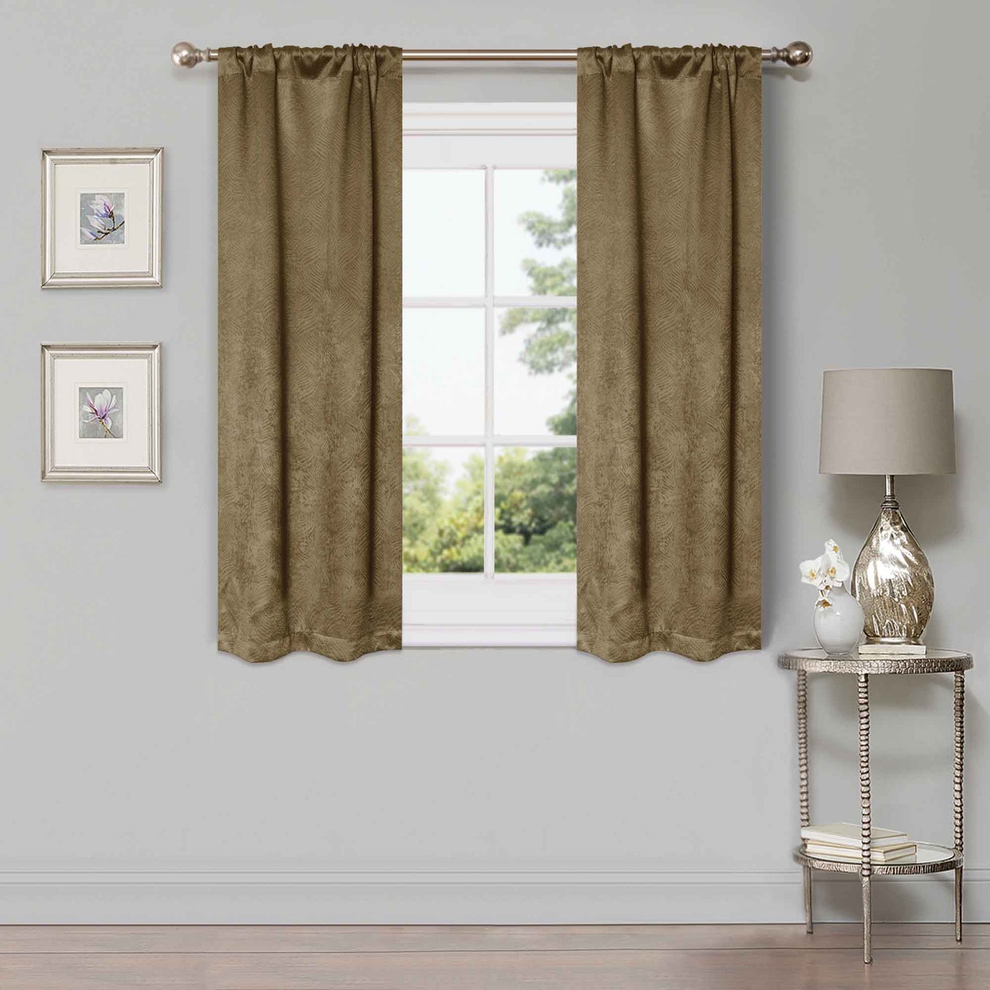 Waverly Geometric Washable Room Darkening Blackout Curtains. Set of 2