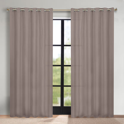 Classic Modern Solid Room Darkening Blackout Curtain Panels. Set of 2