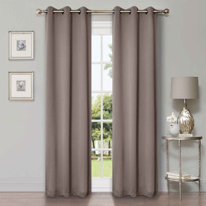 Classic Modern Solid Room Darkening Blackout Curtain Panels. Set of 2