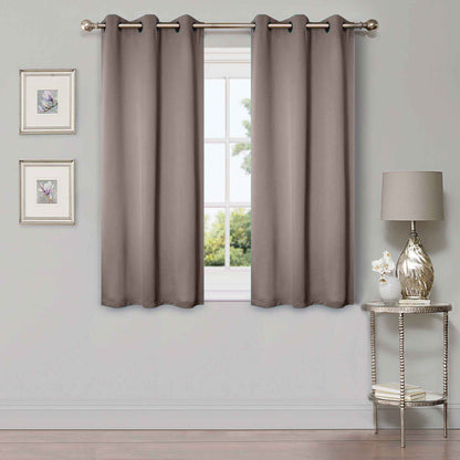 Classic Modern Solid Room Darkening Blackout Curtain Panels. Set of 2