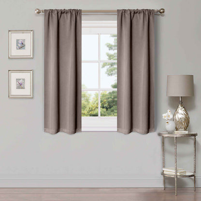 Solid Room Darkening Rod Pocket Blackout Curtain Panels. Set of 2