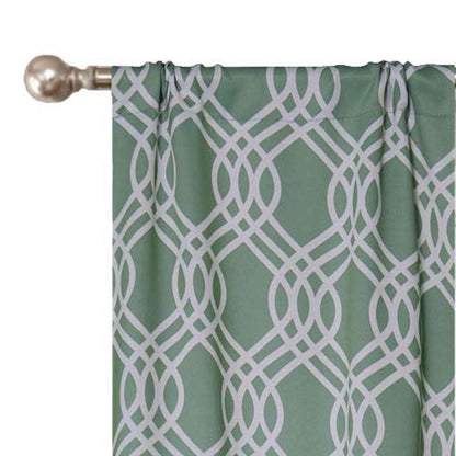 Ribbon Trellis Washable Room Darkening Blackout Curtains. Set of 2
