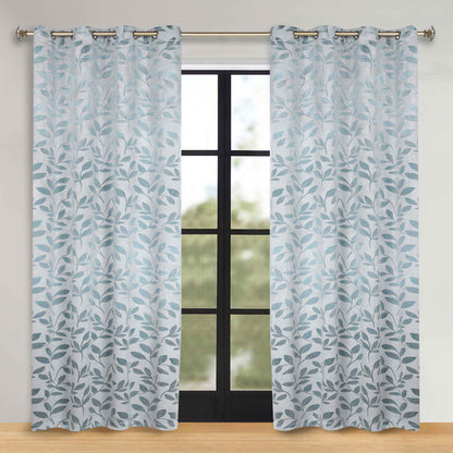 Leaves Room Darkening Washable Blackout Curtain Panels. Set of 2