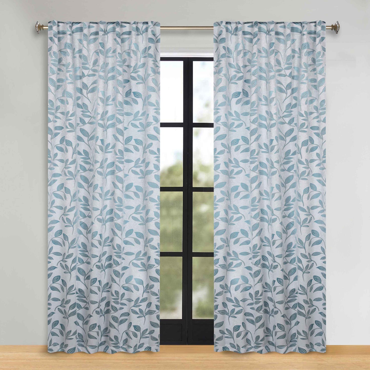 Leaves Room Darkening Back Tabs Blackout Curtain Panels. Set of 2