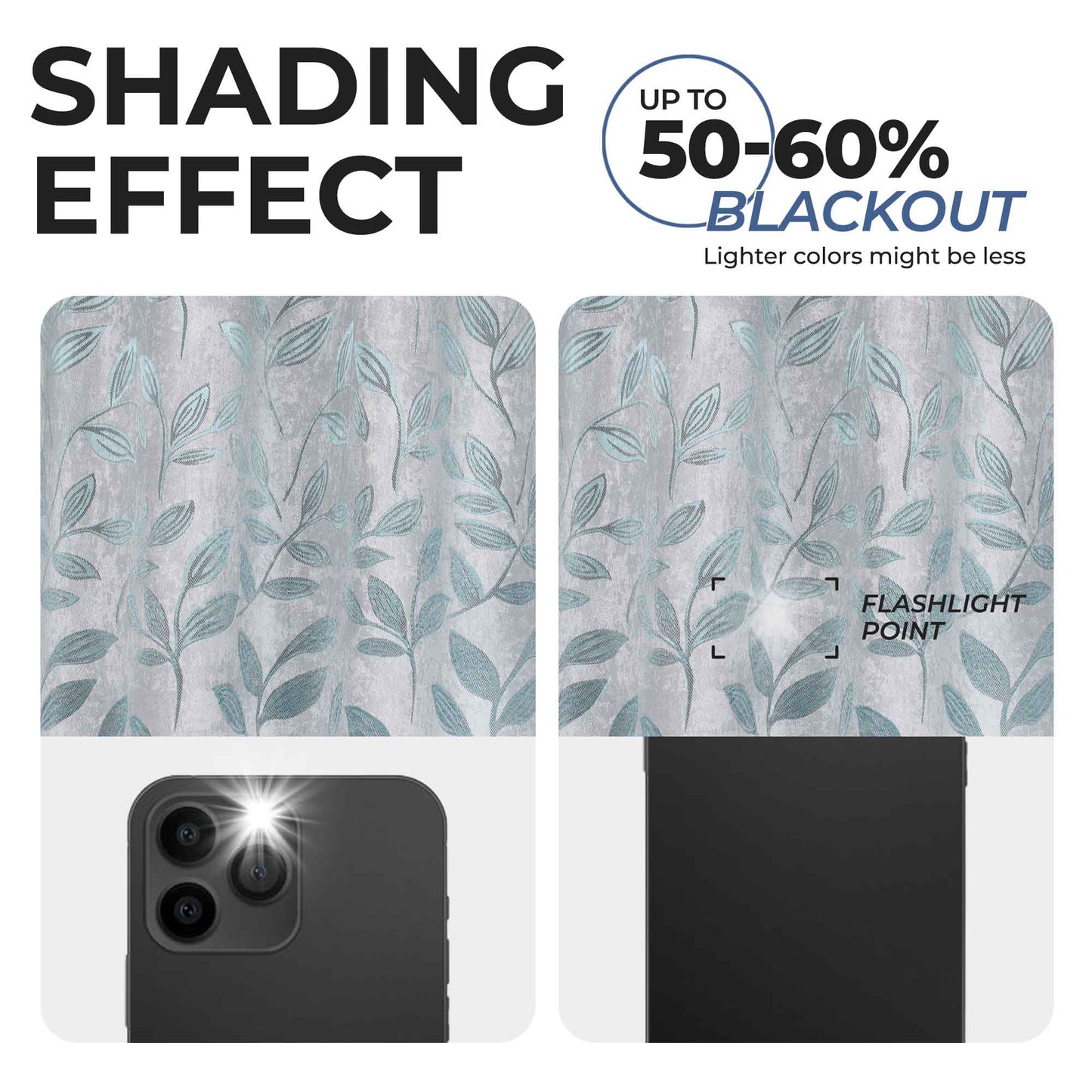 Leaves Room Darkening Washable Blackout Curtain Panels. Set of 2