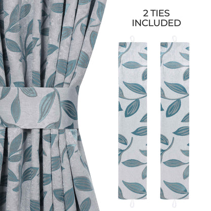 Leaves Room Darkening Washable Blackout Curtain Panels. Set of 2