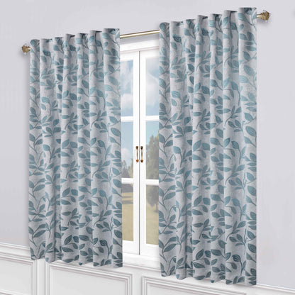 Leaves Room Darkening Back Tabs Blackout Curtain Panels. Set of 2
