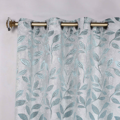 Leaves Room Darkening Washable Blackout Curtain Panels. Set of 2