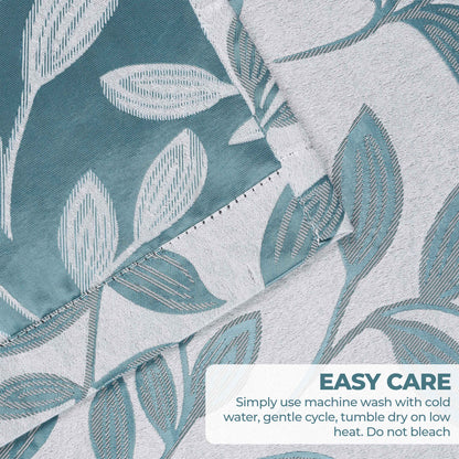 Leaves Room Darkening Washable Blackout Curtain Panels. Set of 2