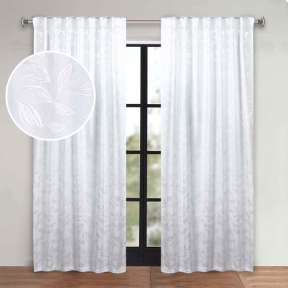 Leaves Room Darkening Back Tabs Blackout Curtain Panels. Set of 2
