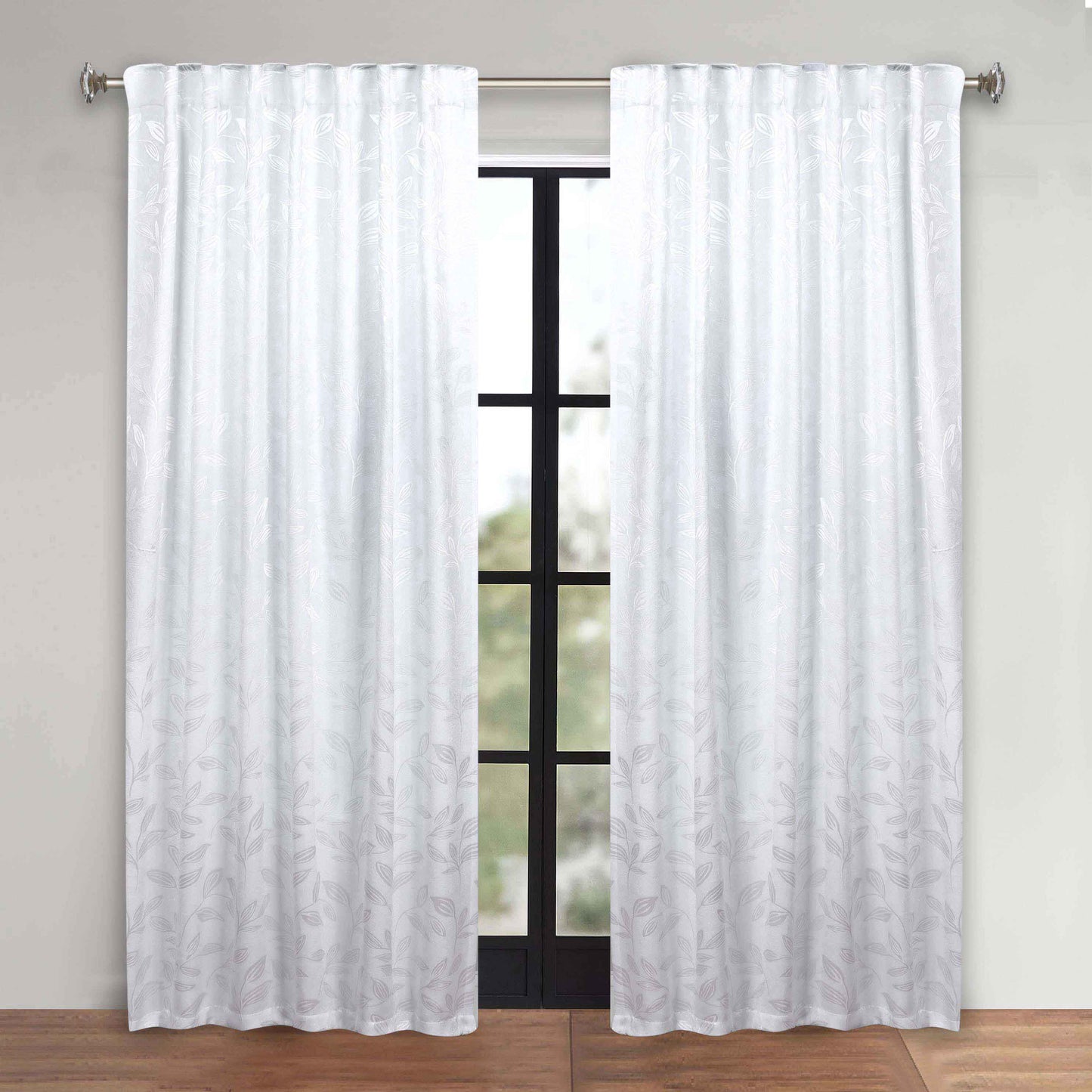 Leaves Room Darkening Back Tabs Blackout Curtain Panels. Set of 2
