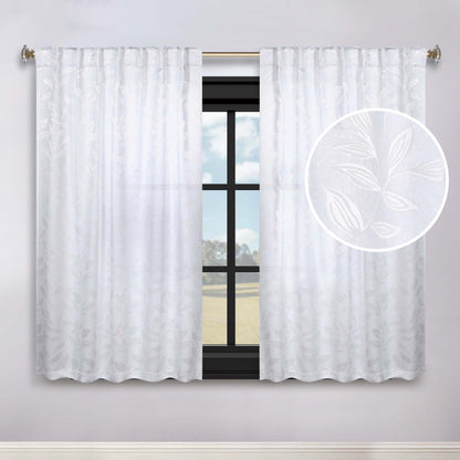 Leaves Room Darkening Back Tabs Blackout Curtain Panels. Set of 2