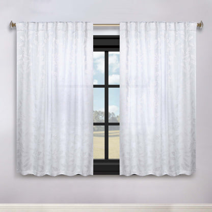 Leaves Room Darkening Back Tabs Blackout Curtain Panels. Set of 2